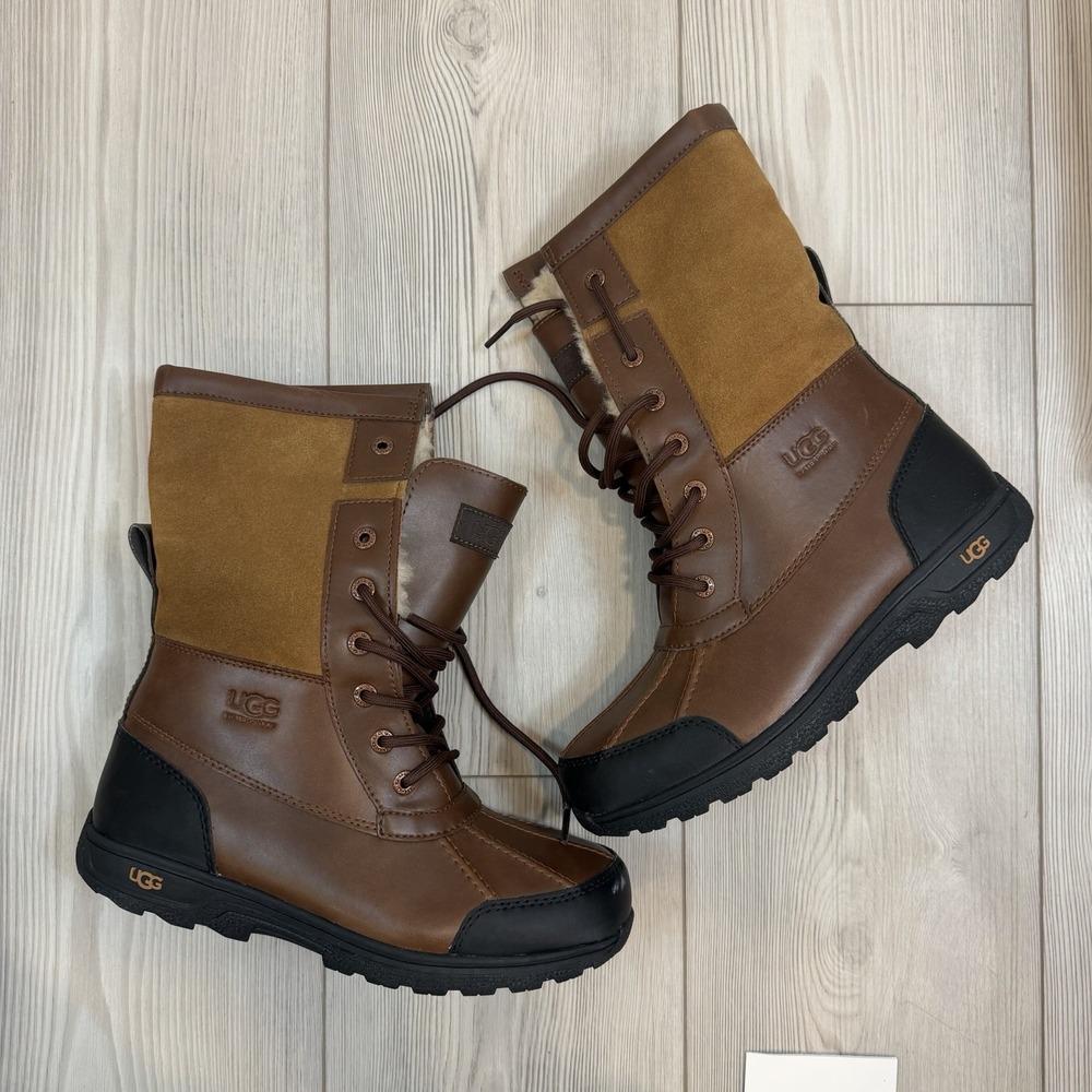 Ugg Butte II Worchester Brown Leather Waterproof Boots Youth 6 / Fits Women's 8